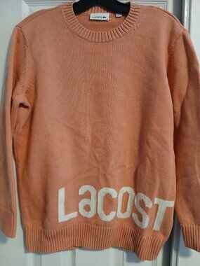 Lacoste Peach 🍑 Knit Logo Sweater